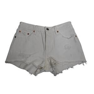 Levi's 501 Women's 25 Button Fly Denim White Shorts